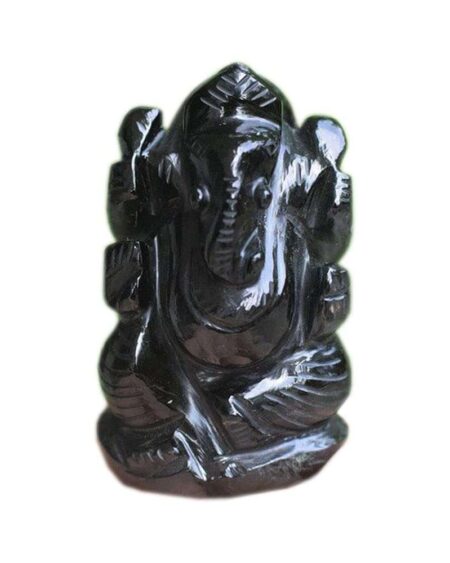 Crystal Ganesha Idol for Home D?cor Peace and Serenity Happy Man for Good Luck, Wealth, Prosperity at Home,Office Ganesha Idol For Gift Item (Black-Obsidian)