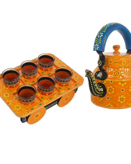 ALUMINIUM TEA KETTLE WITH 6 GLASS