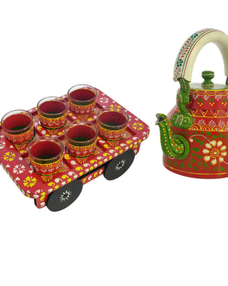 ALUMINIUM TEA KETTLE WITH 4 GLASS