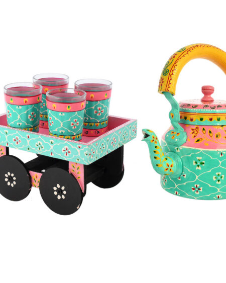 ALUMINIUM TEA KETTLE WITH 4 GLASS