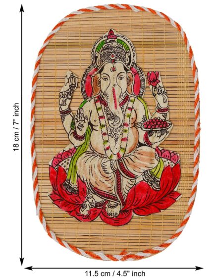 Bamboo Hand Crafted Wall Hangings Of Ganesh Ji And Laxmi Ji For Home Decor