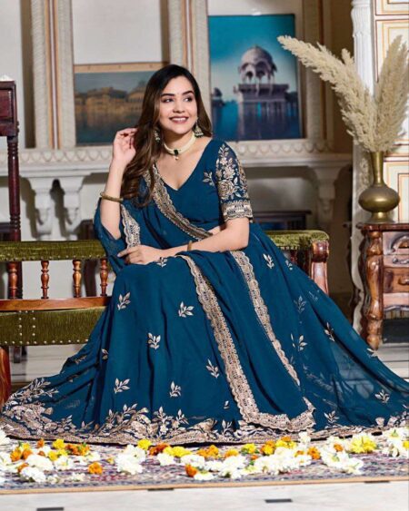 Women's Embroidered Lehenga Choli with Net Dupatta ? Festive & Wedding Wear Set