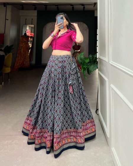 Women's Printed Ethnic Lehenga Choli Set with Embroidered Blouse ? Stylish Festive Wear