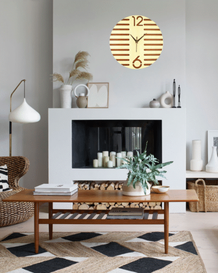 Wooden Silent Non-Ticking Wall Clock for Home Stylish Latest Designer Wall Clock for Home Living Room Bedroom Office Hall